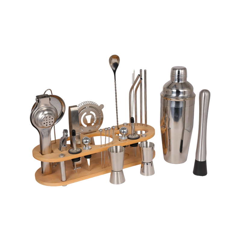 24-Piece Boston Shaker Set Bartender Kit with Stand