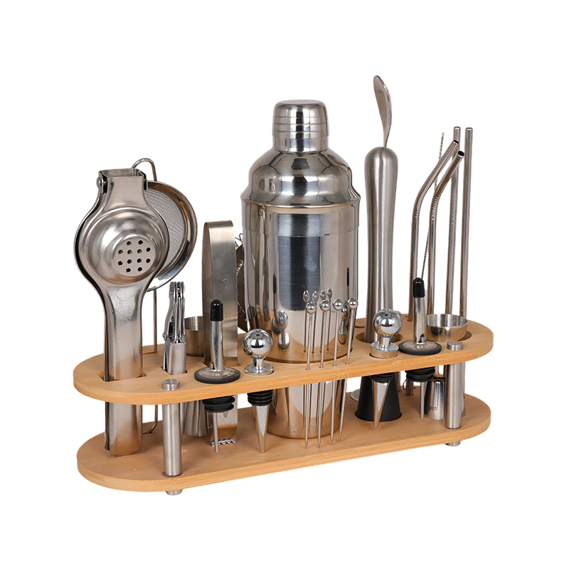 24-Piece Boston Shaker Set Bartender Kit with Stand