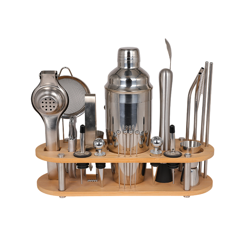24-Piece Boston Shaker Set Bartender Kit with Stand