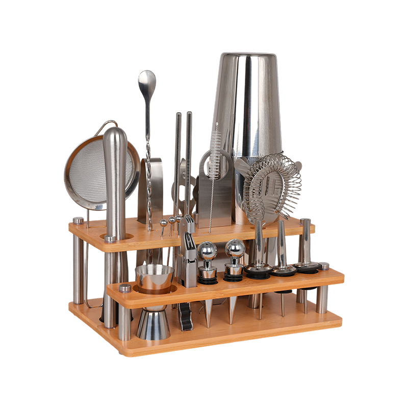 24-Piece Boston Shaker Set Bartender Kit with Stand