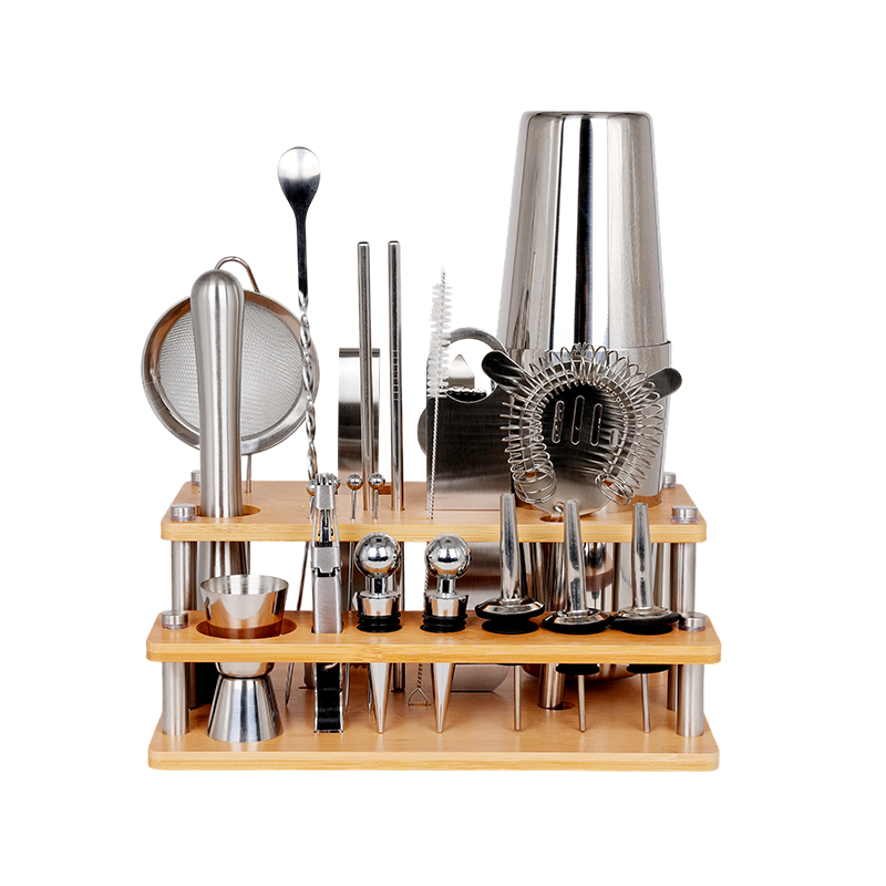 24-Piece Boston Shaker Set Bartender Kit with Stand