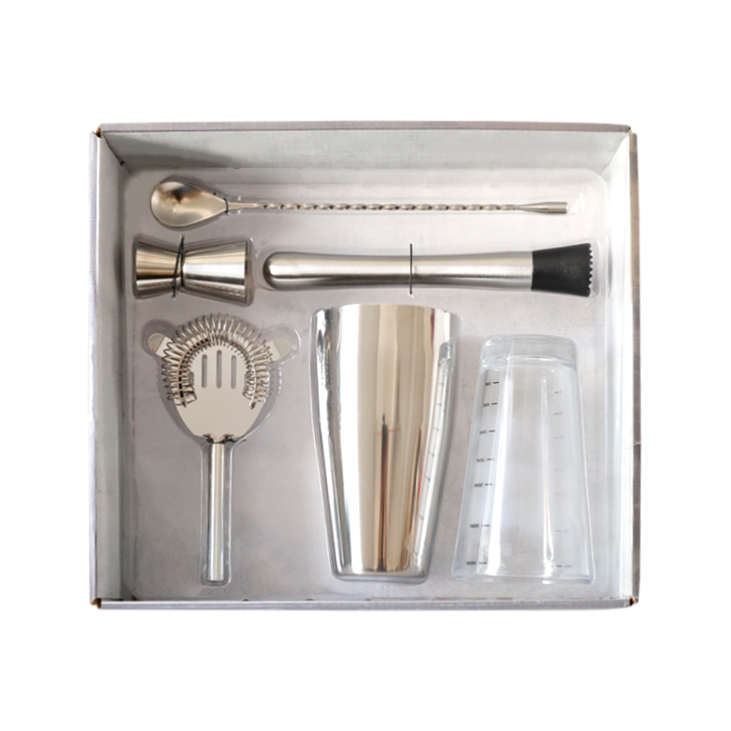 5-Piece Stainless Steel Boston Shaker Set Bar Tool