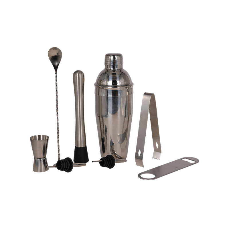 9-Piece Stainless Steel Bar Tool Set with Bamboo Stand