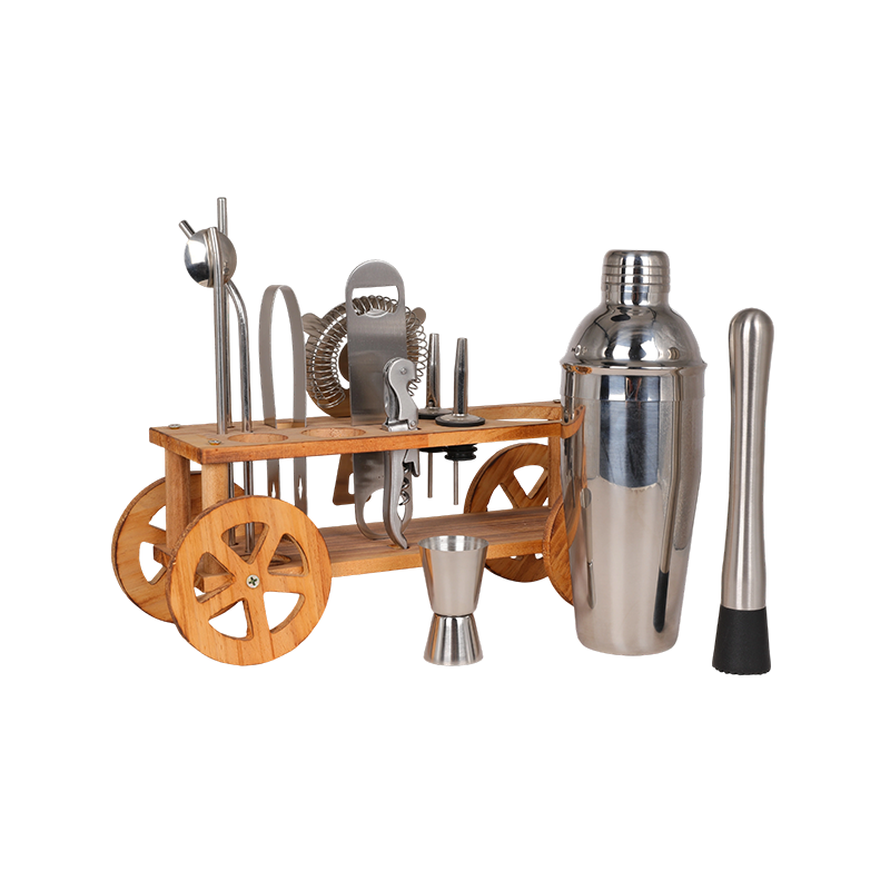 13-Piece Bartender Cocktail Shaker Set with Stand