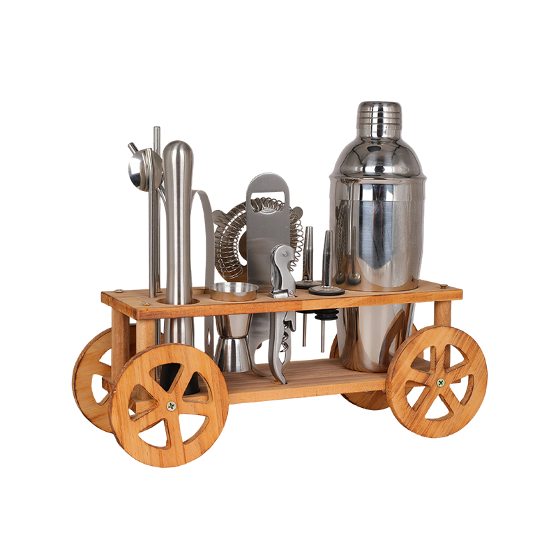 13-Piece Bartender Cocktail Shaker Set with Stand