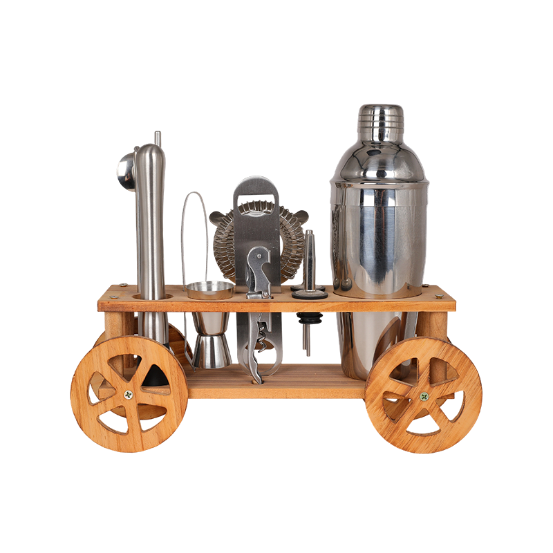 13-Piece Bartender Cocktail Shaker Set with Stand