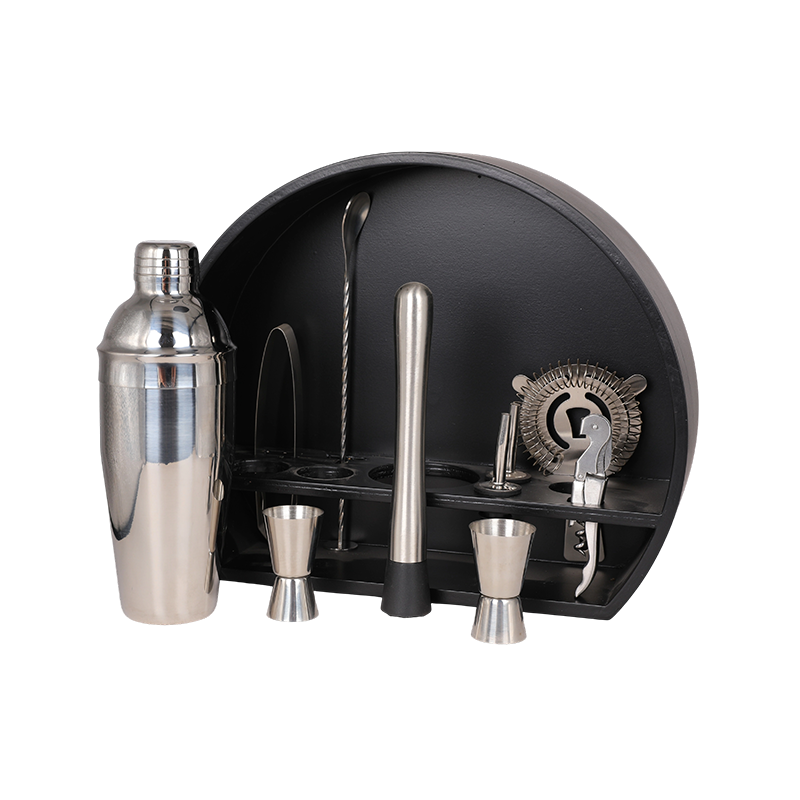 11-Piece Bartender Kit with Black Wooden Stand