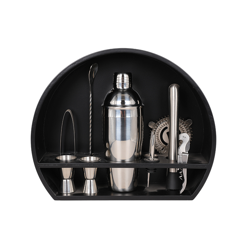 11-Piece Bartender Kit with Black Wooden Stand
