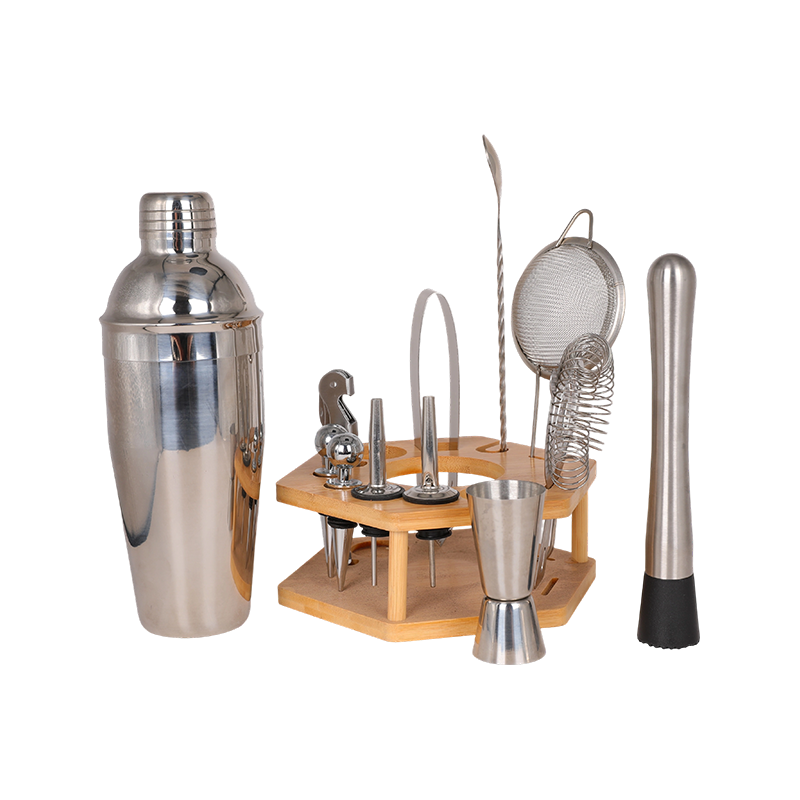 13-Piece Bartender Cocktail Shaker Set with Stand