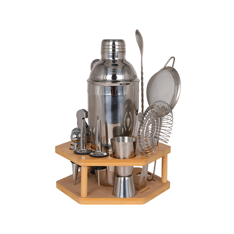 13-Piece Bartender Cocktail Shaker Set with Stand