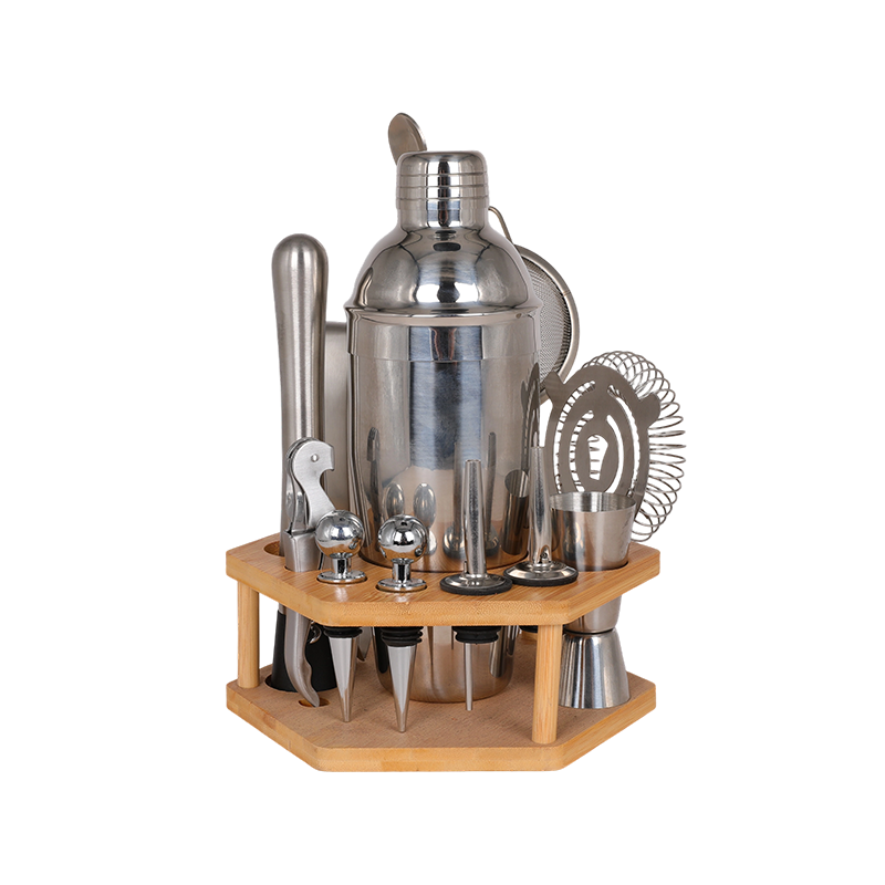 13-Piece Bartender Cocktail Shaker Set with Stand