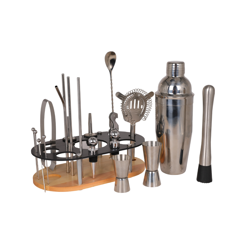 21-Piece Stainless Steel Cocktail Shaker Set