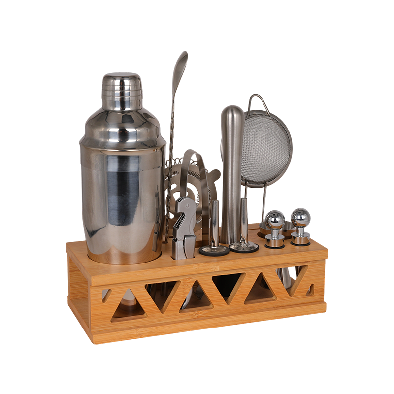 13-Piece Bartender Cocktail Shaker Set with Stand