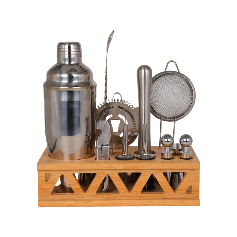 13-Piece Bartender Cocktail Shaker Set with Stand