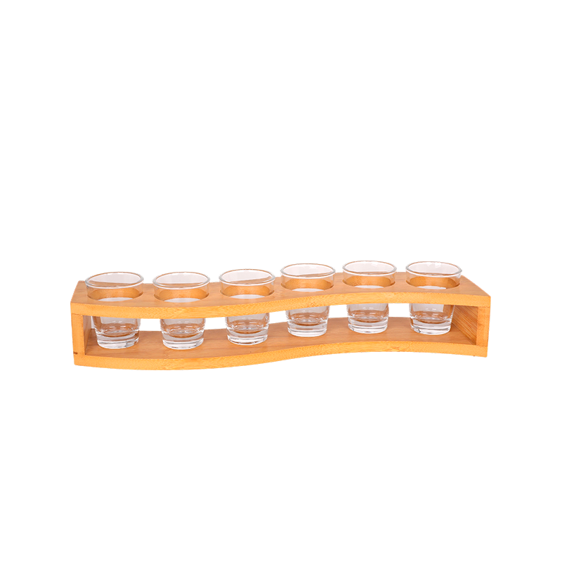 7PCS Shot Glass Set with Bamboo Wooden Tray