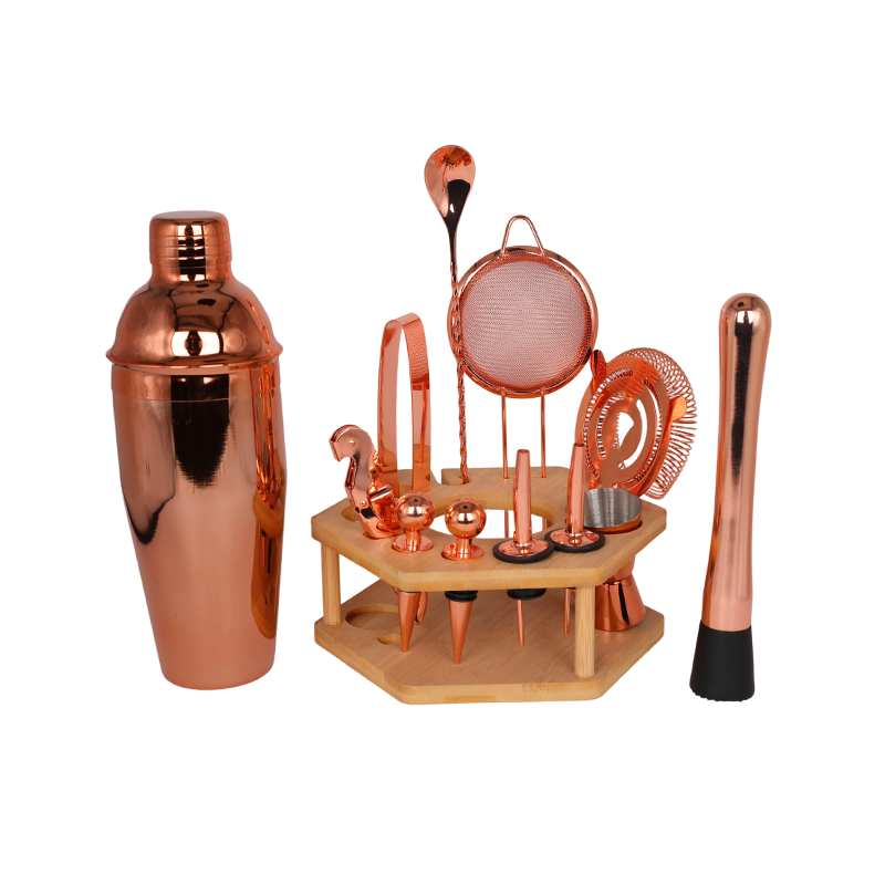 13-Piece Rose Gold Bartender Tool Kit