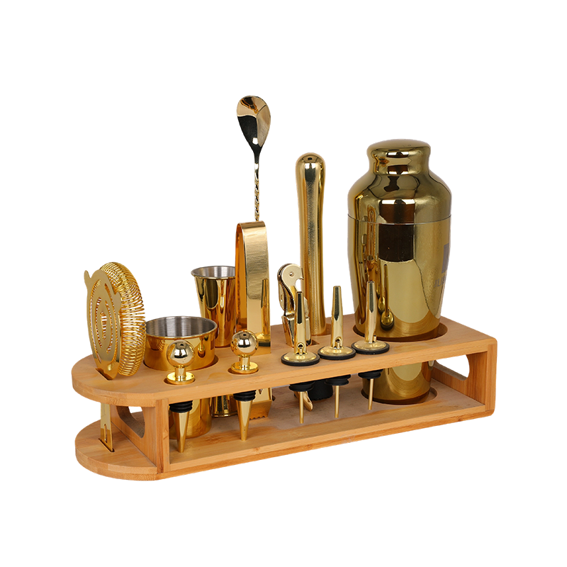 14-Piece Gold Cocktail Shaker for Home and Bar