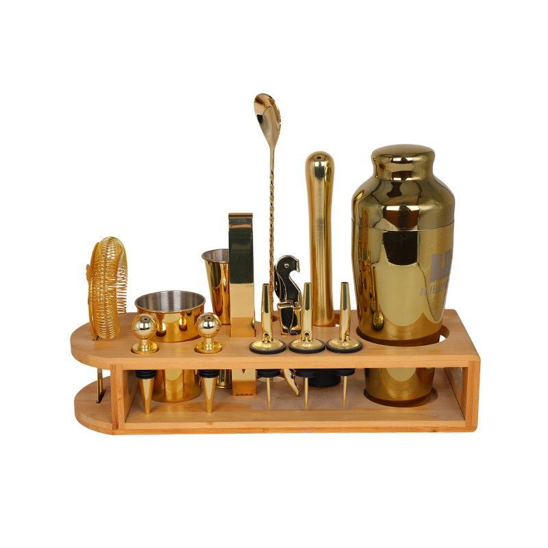 14-Piece Gold Cocktail Shaker for Home and Bar