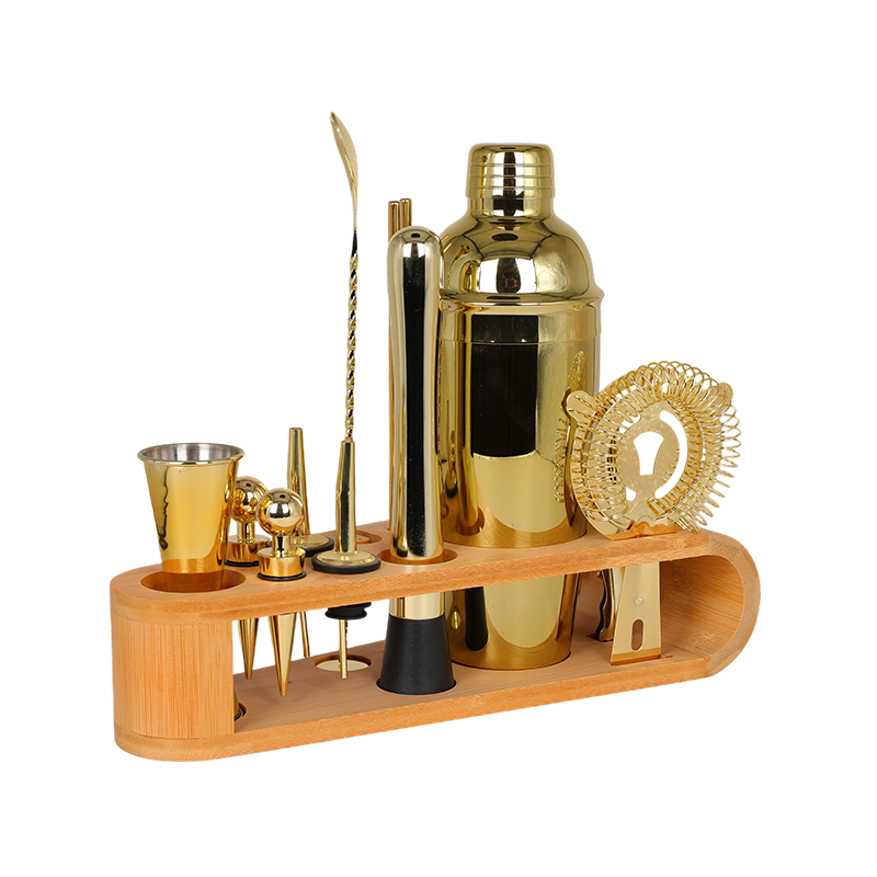16-Piece Gold Stainless Steel Bartender Kit