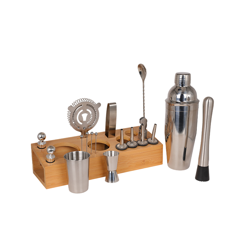 19-Piece Stainless Steel Martini Mixer Drink Bartender Kit