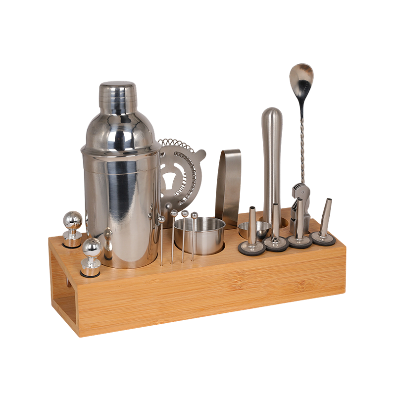 19-Piece Stainless Steel Martini Mixer Drink Bartender Kit
