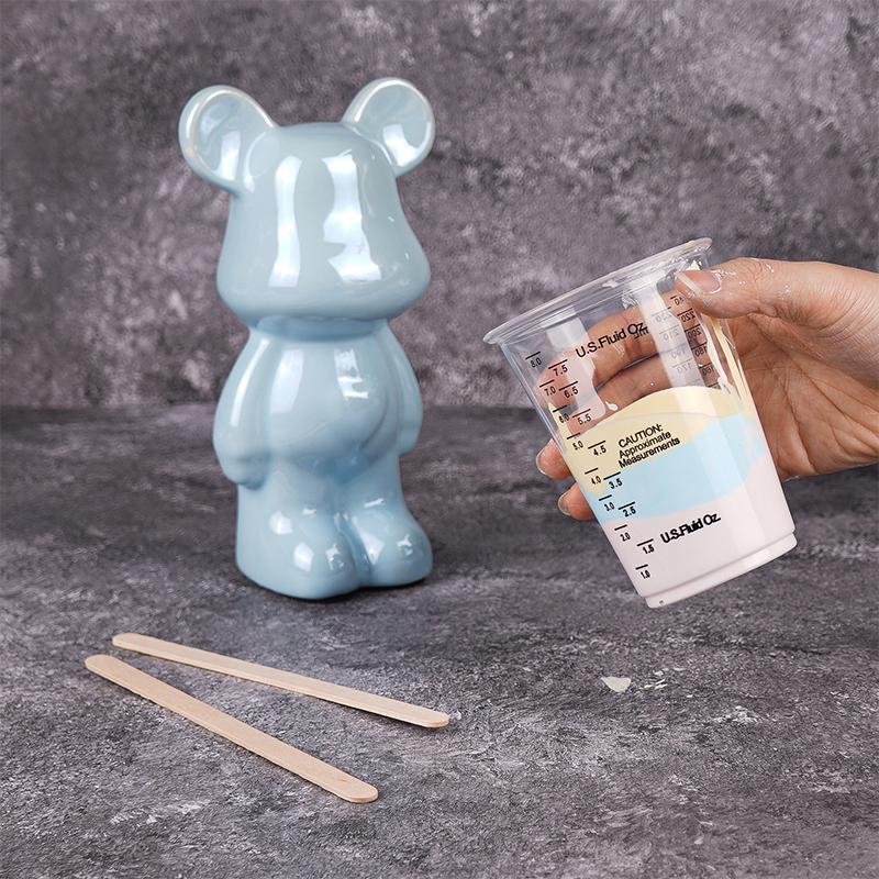 8oz Graduated Mixing Cups with Wooden Stirring Sticks